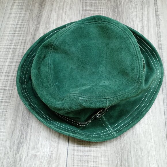 Vintage COACH Green Suede Leather Bucket Hat main image 8